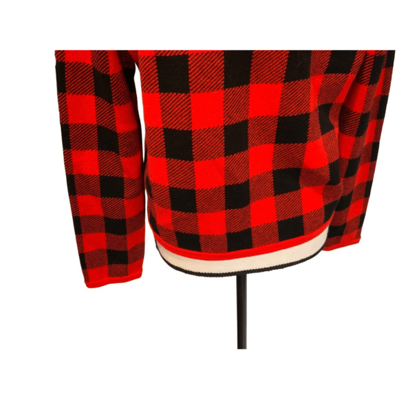 J. Crew Sweater Jacket Plaid Red Black - Picture 12 of 13